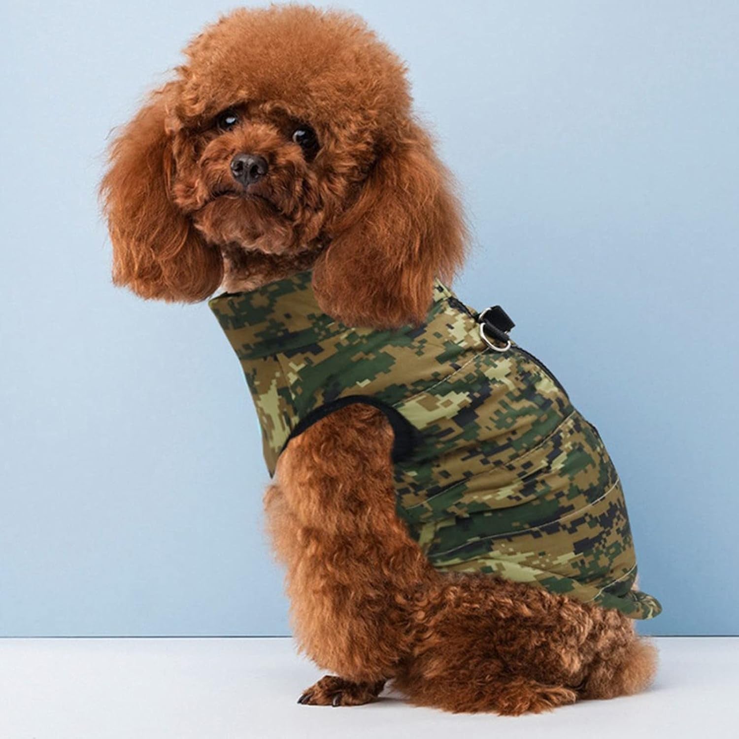Pet Camouflage Cold Weather Coat, Small Dog Vest Harness Puppy Winter Padded Outfit Warm Garment