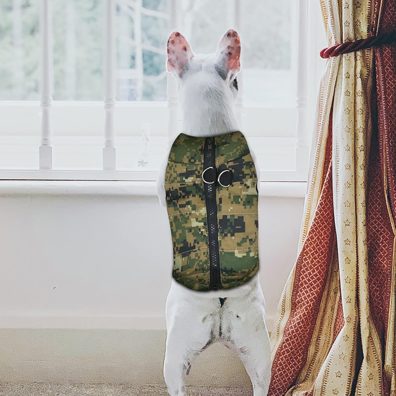 Pet Camouflage Cold Weather Coat, Small Dog Vest Harness Puppy Winter Padded Outfit Warm Garment