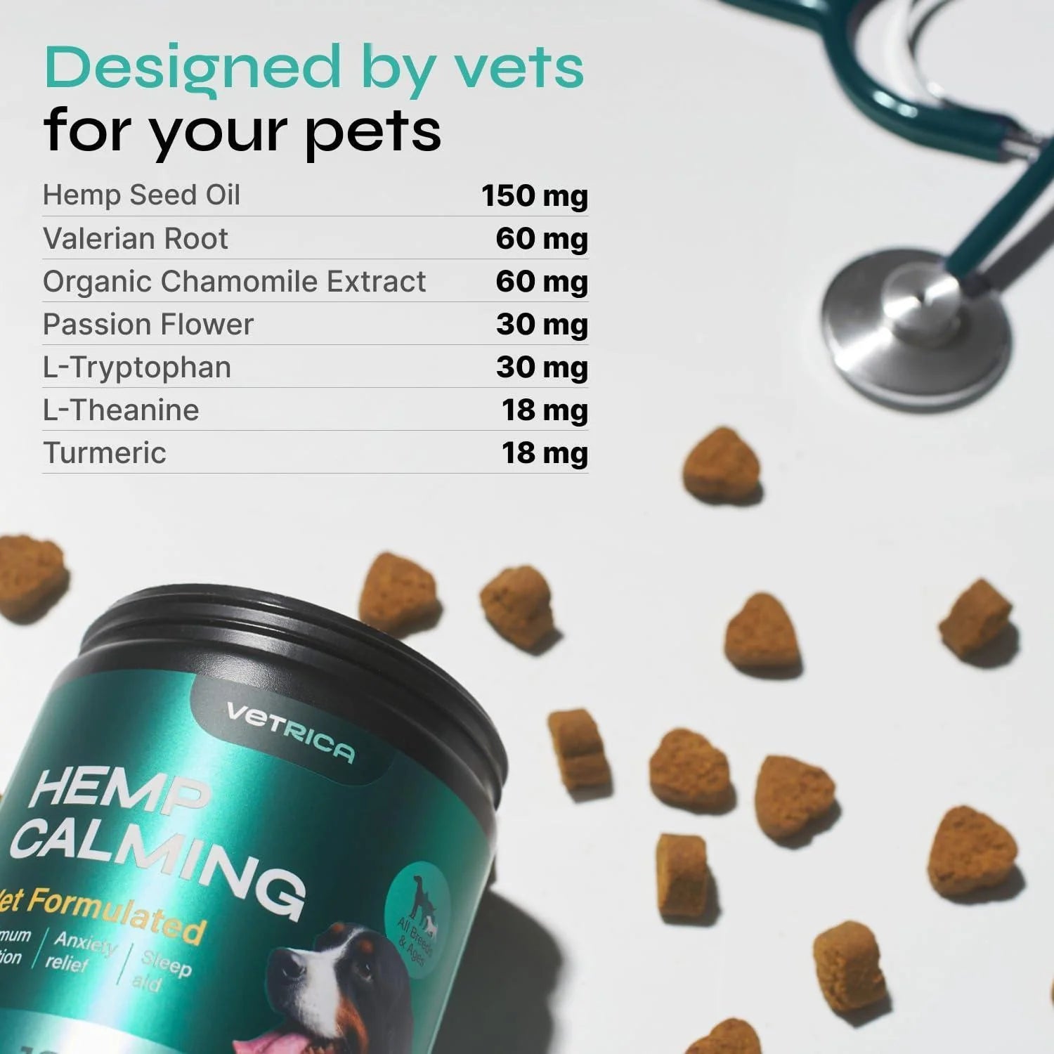 Calming Chews for Dogs Anxiety Relief Hemp Calming Chews for Dogs With